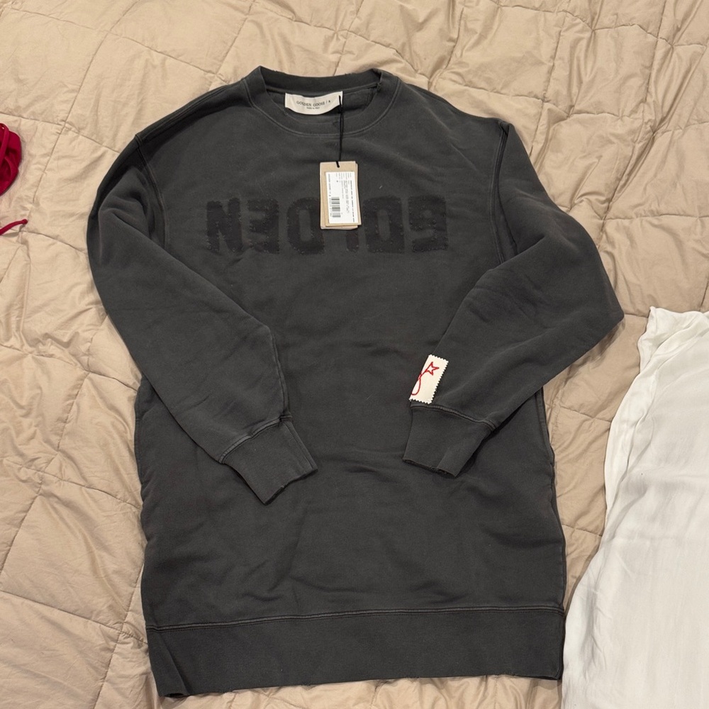 Golden Goose Charcoal Crewneck Sweatshirt Dress